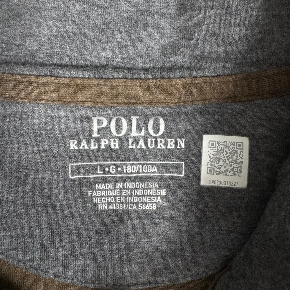Polo Ralph Lauren Luxury Jersey Quarter Zip Pullover Brown Large